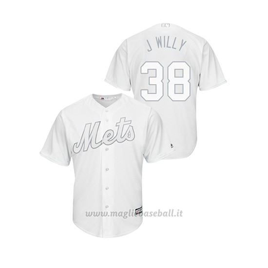 Maglia Baseball Uomo New Y Ork Mets Justin Wilson 2019 Players Weekend Replica Bianco